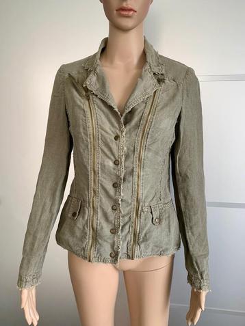 E183 Caroline Biss mt. 36=S olijf-groen jasje colbert blazer beschikbaar voor biedingen
