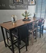 Bartafels en 6 stoelen, Huis en Inrichting, Tafels | Eettafels, Ophalen, Rechthoekig