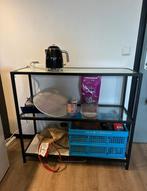 Keukenrek met glazen en witmarmerkleurig planken, Ophalen, Minder dan 50 cm, 100 tot 150 cm, Zo goed als nieuw