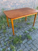Deense afgeronde uitschuifbare ‘60 vintage design eettafel, Huis en Inrichting, Ophalen, Rechthoekig, 50 tot 100 cm