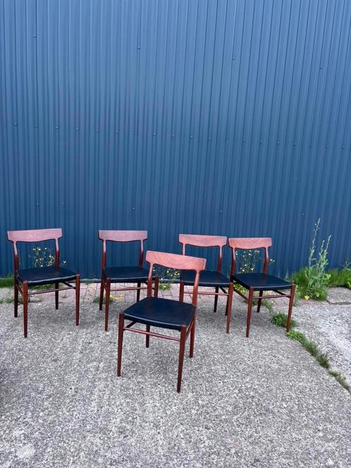 5 x vintage lubke eetkamerstoelen stoelen, Huis en Inrichting, Stoelen, Gebruikt, Ophalen
