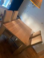 Eiken tafel met 4 stoelen, Huis en Inrichting, Tafels | Eettafels, Eikenhout, Ophalen of Verzenden, Zo goed als nieuw, Vier personen
