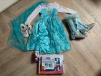 Frozen set: jurk, laarzen, slofjes, lamp, spellen, Kinderen en Baby's, Carnavalskleding en Verkleedspullen, 110 t/m 116, Gebruikt