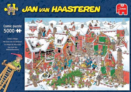 Haasteren Het dorp van de Kerstman 5000 st.Compleet zie foto, Hobby en Vrije tijd, Denksport en Puzzels, Zo goed als nieuw, Meer dan 1500 stukjes