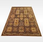 Vintage retro vloerkleed vlakken groen wol 250x332cm, Gebruikt, ., 200 cm of meer, Ophalen of Verzenden