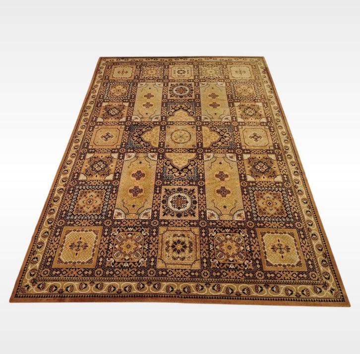 Vintage retro vloerkleed vlakken groen wol 250x332cm, Huis en Inrichting, Stoffering | Tapijten en Kleden, Gebruikt, 200 cm of meer