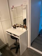 Make-up tafel en spiegel ikea wit, Huis en Inrichting, Tafels | Kaptafels, Ophalen, 50 tot 100 cm, Zo goed als nieuw, Minder dan 100 cm