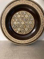 Houten decoratieve schaal met parelmoer inlegwerk, Antiek en Kunst, Ophalen of Verzenden