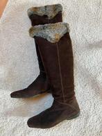 Hoge Suède Laarzen met Bontrand - Maat 41, Ophalen of Verzenden, Zo goed als nieuw, Bruin, Hoge laarzen