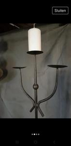 Gietijzeren Kaarsenstandaard - 3 Kaarsen - 88cm, Huis en Inrichting, Gebruikt, Grijs, Ophalen of Verzenden, Kandelaar