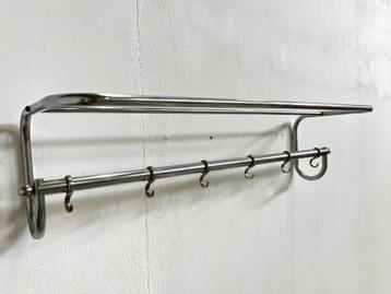 Vintage design Art-deco chrome wandkapstok uit jaren 30 beschikbaar voor biedingen