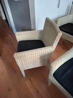 wit rieten eetkamerstoelen 4 stuks, Huis en Inrichting, Stoelen, Ophalen, Zo goed als nieuw, Wit