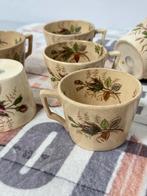 6x antieke antieke koffie kop kopjes Mouzin Lecat & Cie Nime, Ophalen of Verzenden