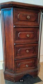 Houten ladekastje met 4 lades, Ophalen, Gebruikt, 25 tot 50 cm, 50 tot 100 cm