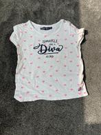 Wit shirtje met hartjes Baby Blue maat 86, Meisje, Baby Blue, Ophalen of Verzenden, Zo goed als nieuw
