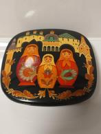 Russisch handgeschilderd stalen juwelendoosje, Ophalen of Verzenden