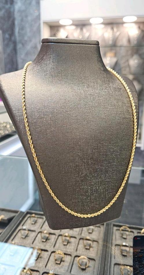 Rope 14k gouden ketting 3.3mm, Sieraden, Tassen en Uiterlijk, Kettingen, Nieuw, Goud, Goud, Ophalen of Verzenden