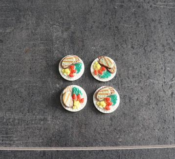 Bordje brood sla aardbei boter miniatuur nieuw 1:12 - 1st beschikbaar voor biedingen