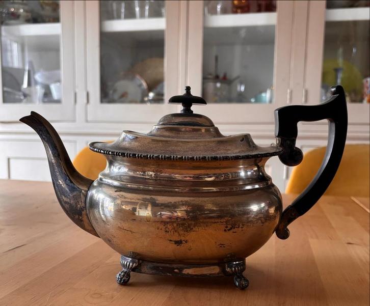 Silverplated Theepot Sheffield Engeland, Antiek en Kunst, Antiek | Goud en Zilver, Zilver, Ophalen of Verzenden