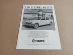 Reclame (uit oud tijdschrift) Triumph 1300 (1966), Verzenden