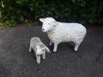 Dieren beeld ; Schaap met Lam., Tuin en Terras, Ophalen, Gebruikt, Kunststof, Dierenbeeld
