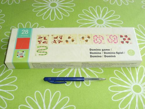 Houten Domino spel waarbij je leert tellen, met leuke dieren, Hobby en Vrije tijd, Gezelschapsspellen | Overige, Zo goed als nieuw