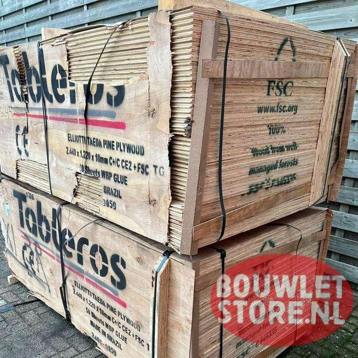 Underlayment 18 mm platen Elliottis Pine Restpartij 2e keus, Doe-het-zelf en Verbouw, Platen en Panelen, Nieuw, Hout, Minder dan 20 mm