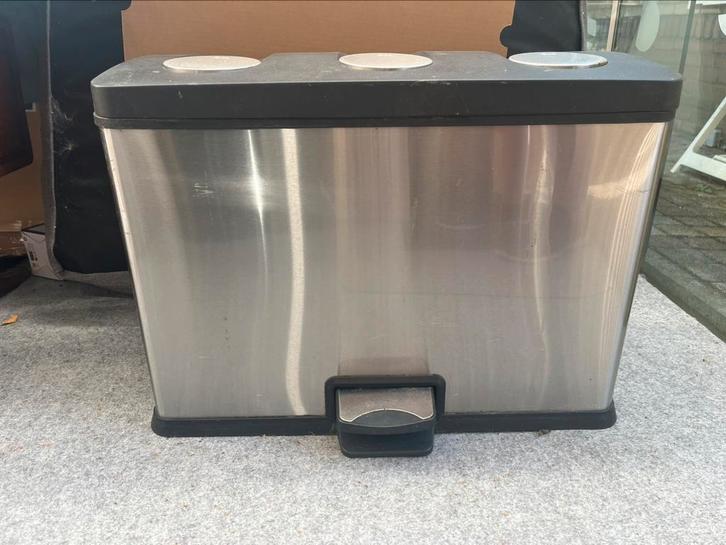 Eko 3-vaks prullenbak, Huis en Inrichting, Woonaccessoires | Prullenbakken, Gebruikt, Kunststof, Minder dan 50 cm, 20 tot 30 liter