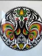 Poolse ingelijste knipkunst Wycinanki Lowicz, Ophalen of Verzenden, Zo goed als nieuw