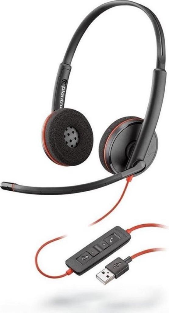 Professionele USB headset van Plantronics, model C3220, Computers en Software, Headsets, Zo goed als nieuw, On-ear, Bedraad, Inklapbare microfoon