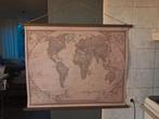 Vintage schoolplaat, wereldkaart, Ophalen of Verzenden, Aardrijkskunde