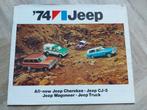 1974 USA Jeep folder CJ-5,  Cherokee,  Wagoneer, Boeken, Auto's | Folders en Tijdschriften, Ophalen of Verzenden, Zo goed als nieuw