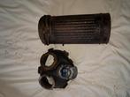 Duitse WO2 Gasmasker + Blik - Bodemvondst, Verzamelen, Militaria | Tweede Wereldoorlog, Ophalen of Verzenden