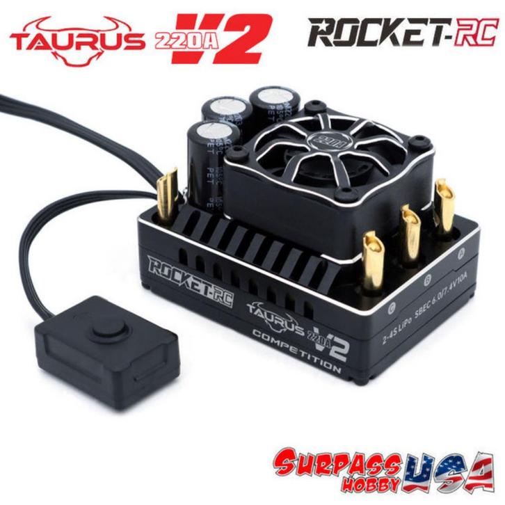 Rocket-rc regelaar Taurus V2 220A (esc) 1/8 buggy/truggy, Hobby en Vrije tijd, Modelbouw | Radiografisch | Auto's, Nieuw, Onderdeel