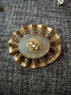 Vintage Gouden Broche met Strass, Overige materialen, 4 tot 7 cm, Gebruikt, Verzenden