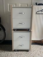 Twee verrijdbare bureaublokken met 2 lades, Ophalen, Minder dan 50 cm, Gebruikt, 1 of 2 laden