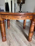 Fraaie houten tafel eettafel Bali, Huis en Inrichting, Tafels | Eettafels, Ophalen, Gebruikt, 100 tot 150 cm, Rond