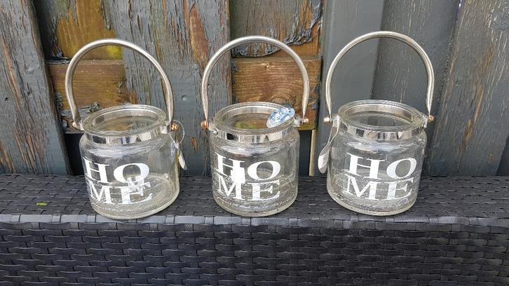 3 brocante glazen emmertjes Glass Home decor. S17, Antiek en Kunst, Curiosa en Brocante, Ophalen of Verzenden