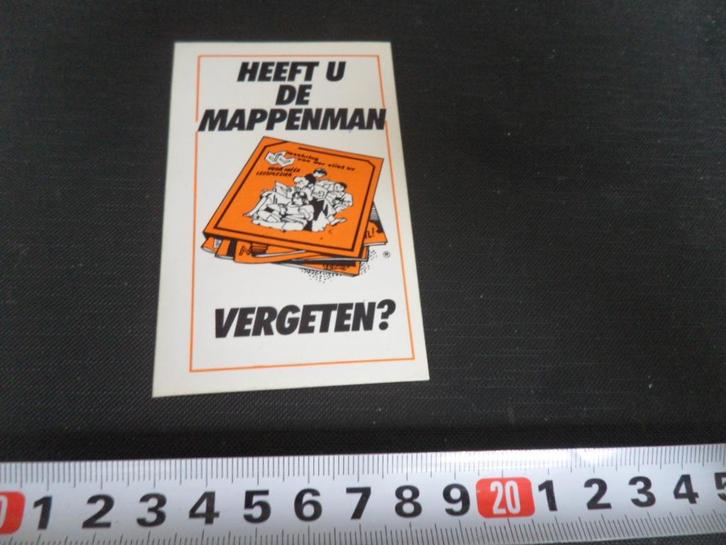 sticker strip leesmap vd vliet heeft u de mappenman vergeten, Verzamelen, Stickers, Zo goed als nieuw, Bedrijf of Vereniging, Ophalen