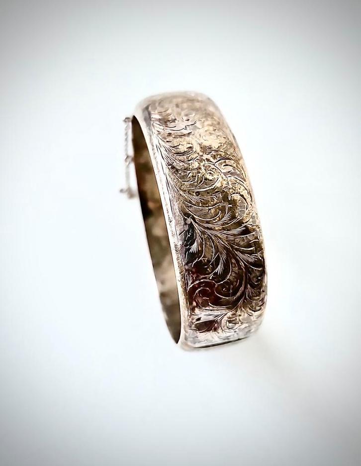 Antieke zilveren armband met diverse merktekens Birmingham, Sieraden, Tassen en Uiterlijk, Antieke sieraden, Armband, Zilver, Ophalen of Verzenden