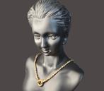 Gouden vintage bi-color schakel ketting/collier. 2026/94., Sieraden, Tassen en Uiterlijk, Kettingen, ., Ophalen of Verzenden, Zo goed als nieuw