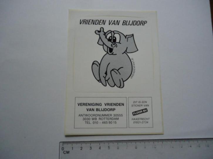 sticker oud OLIFANT strip Zoo rotterdam blijdorp dierentuin, Verzamelen, Stickers, Zo goed als nieuw, Bedrijf of Vereniging, Verzenden