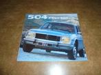 brochure Peugeot 504 modellen 1981, Ophalen of Verzenden, Nieuw, Overige merken