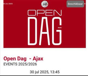 GEZOCHT Ajax Opendag ticket voetbal ticket AJAX! beschikbaar voor biedingen
