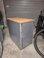 Ladeblok, ladekast metaal grijs en houtkleur, gereedschap,, Ophalen, Minder dan 50 cm, Zo goed als nieuw, Minder dan 100 cm