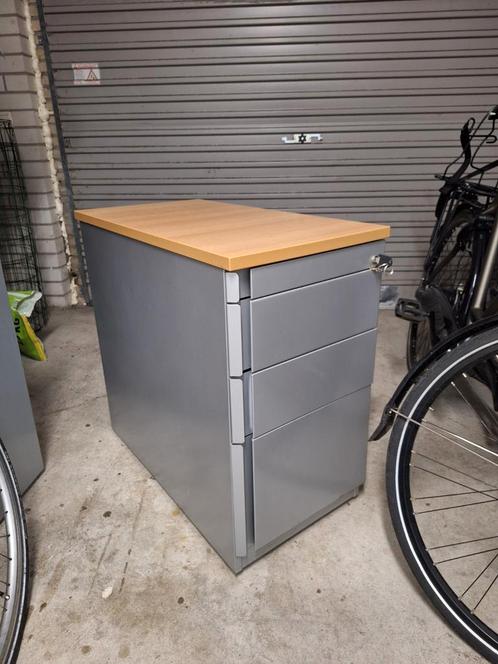 Ladeblok, ladekast metaal grijs en houtkleur, gereedschap,, Huis en Inrichting, Kasten | Roldeurkasten en Archiefkasten, Zo goed als nieuw
