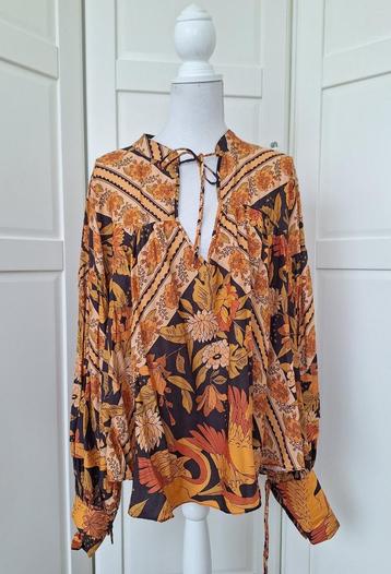 Jaase nieuwe oranje wijde floral blouse top, maat XXL beschikbaar voor biedingen