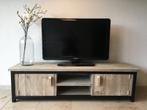 Tv meubel steigerhout, onderstel staal. TIP!, 100 tot 150 cm, Metaal, Nieuw, Ophalen of Verzenden
