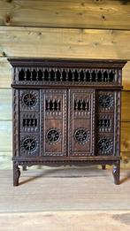 Antiek Frans Bretons miniatuur kastje en dekenkist., Ophalen of Verzenden