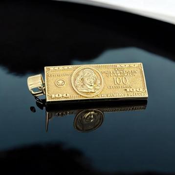 Prachtige Gouden "100 Dollar" Kettinghanger - 14 karaat beschikbaar voor biedingen